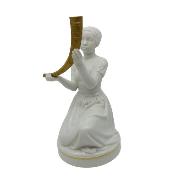 Rare ROYAL COPENHAGEN Girl and the Golden Horn Figurine 12242 Denmark Vintage 9" - Picture 7 of 11